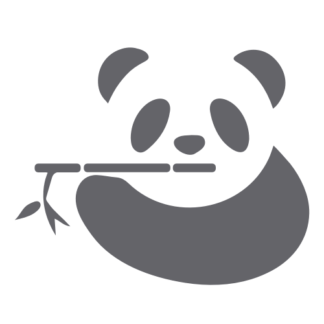 Panda Eating Bamboo Decal (Grey)